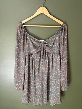 Altar'd State Floral Off-Shoulder Mini Dress